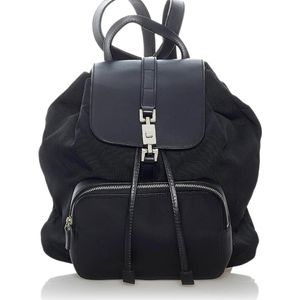 GUCCI Leather and Nylon Jackie Backpack Authentic